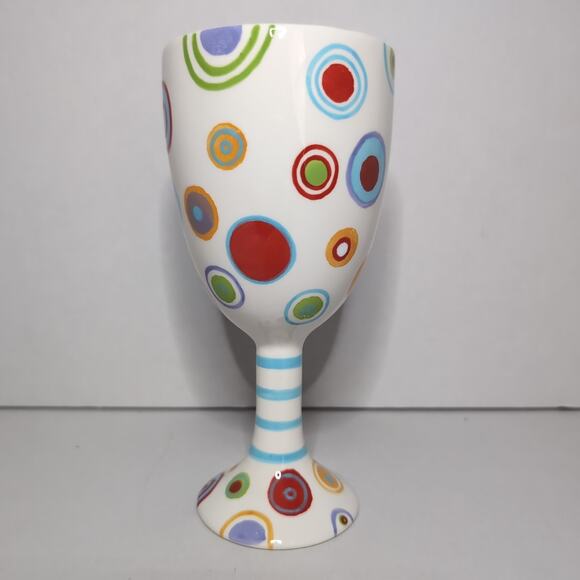 Mommys Sippy Cup Lorrie Veasey Whimsical Colorful Our Name is Mud Wine Goblet - Picture 3 of 7